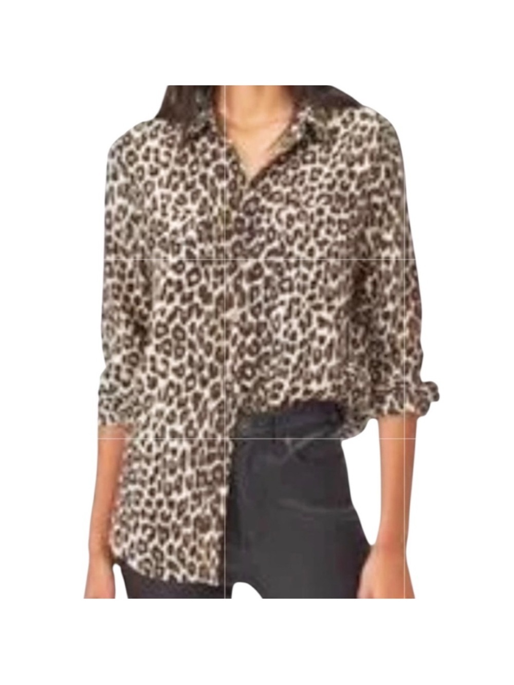 EUC Equipment Femme 100% Silk Button Front Animal Print Top Size Medium - Picture 2 of 11